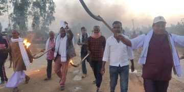 औरही नगरपालिकामा जनता समाजवादी पार्टीद्वारा मसाल जुलुस प्रदर्शन