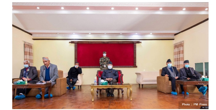 बालुवाटारमा ओली पक्षका सांसदहरुको बैठक जारी