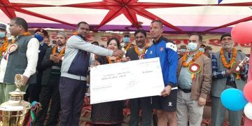 महोत्तरीको भंगहामा सम्पन्न मेयरगोल्डकप २०७७ को उपाधि त्रिभुवन आर्मी क्लवको पोल्टामा