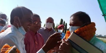 जनता समाजवादी पार्टीका राष्ट्रिय अध्यक्ष उपेन्द्र यादवकाे जनकपुर एयरपोर्टमा भव्य स्वागत