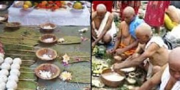 दिबंगत पितृलाई जल अर्पण गर्दै आजदेखि सोह्रश्राद्ध अर्थात् पितृपक्ष सुरु