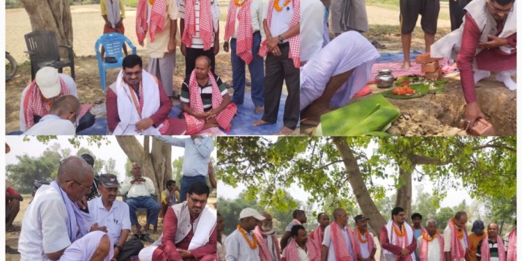 पूर्व मन्त्री कुश्वाहाले गरे सामुदायिक भवनकाे शिलान्यास