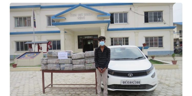 महाेतरीकाे औरही नगरपालिका ८ टिम्कियामा गाँजासहित एक व्यक्ति पक्राउ