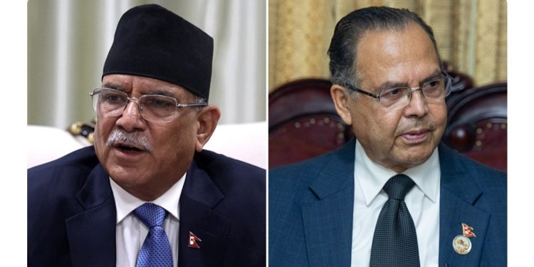 प्रधानमन्त्री प्रचण्ड र पूर्वप्रधानमन्त्री खनालबीच भेटवार्ता