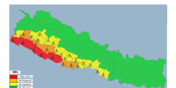 मध्य र पश्चिम तराईका जिल्लामा असार २ गतेसम्म तातो हावा चल्ने