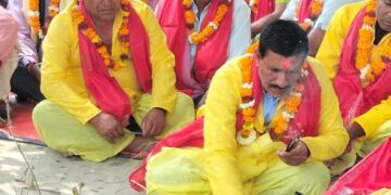 गाउँपालिका अध्यक्ष यादवले गरे मन्दिर निर्माणकाे शिलान्यास